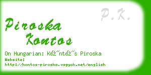 piroska kontos business card